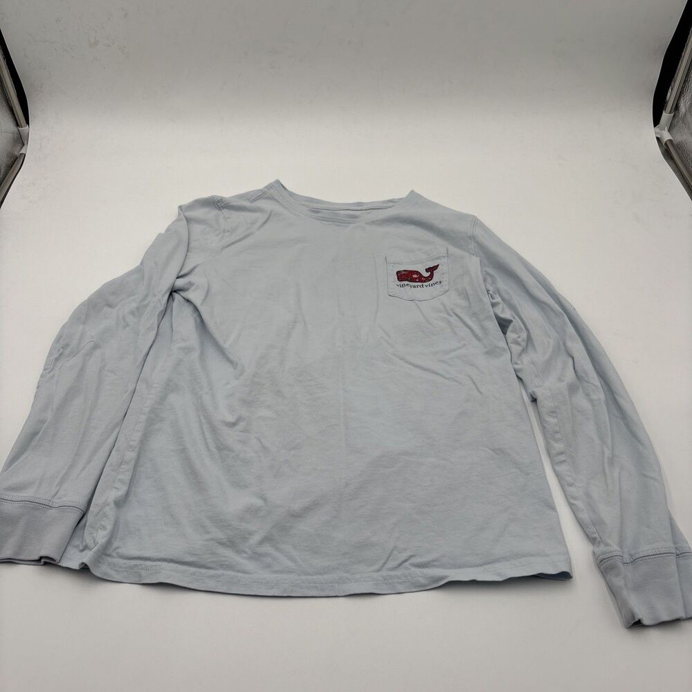 Vineyard Vines Women's Long Sleeve Pocket Tee Small Cotton Whale Large Logo